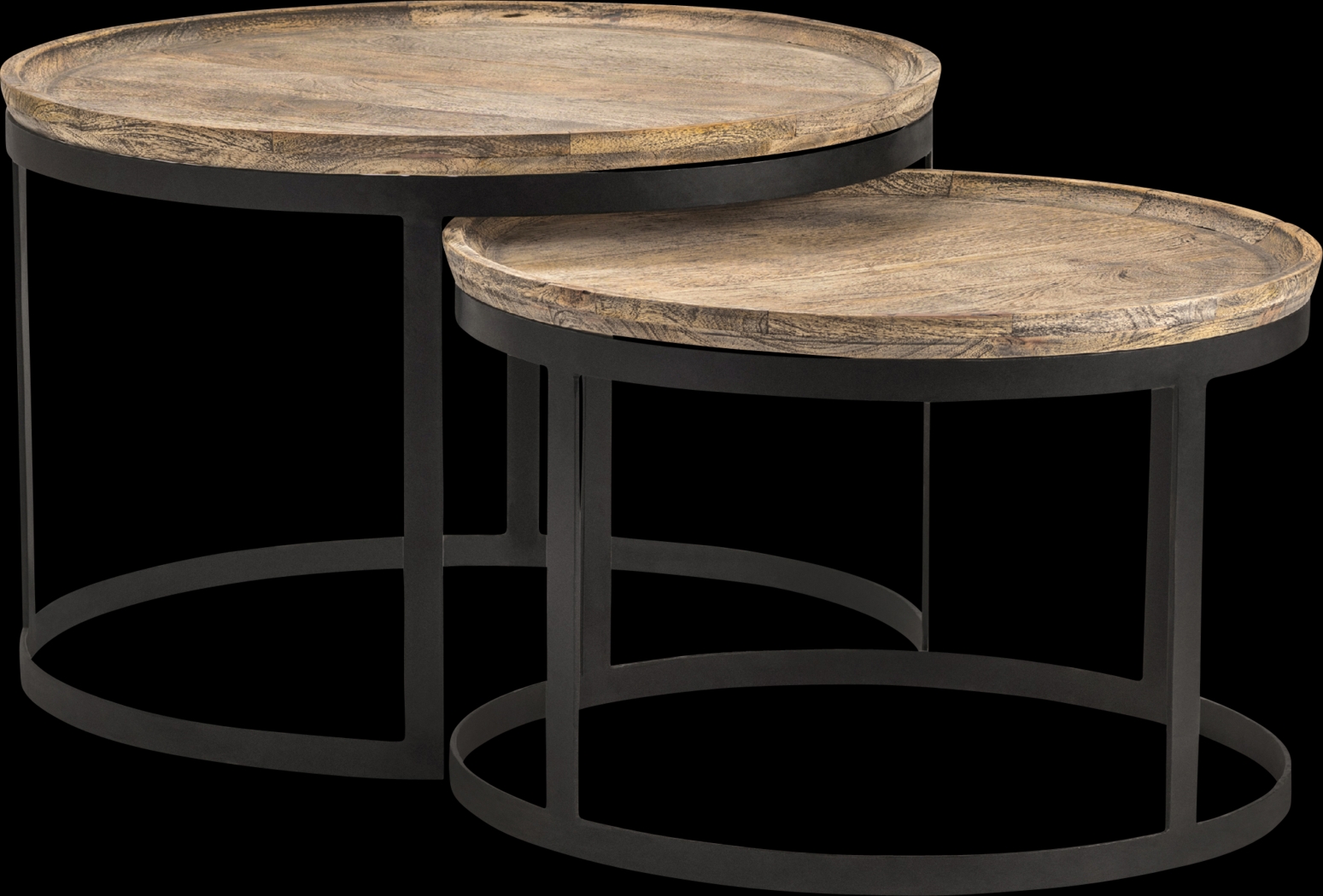Ramseur Black Cocktail Table, Set of 2 - Thumbnail - Image 1