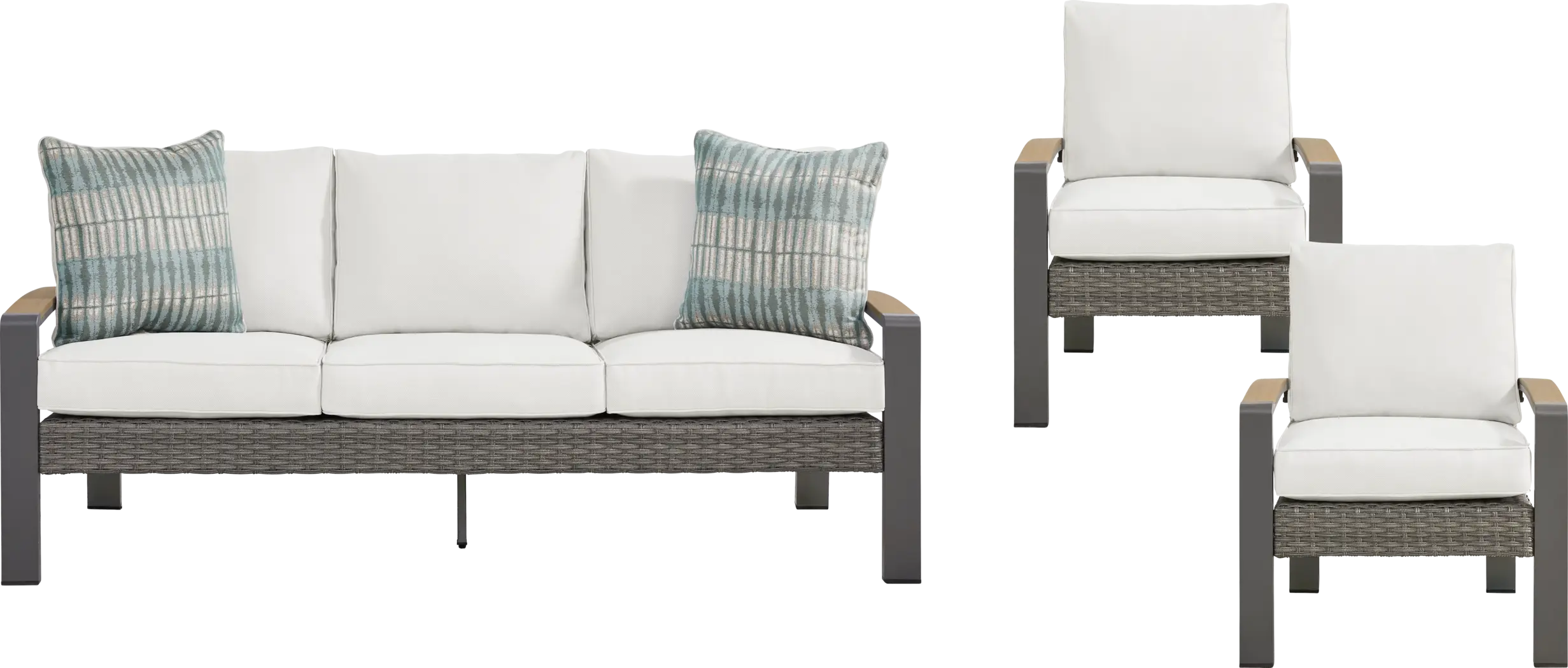 Randolph Gray 3 Pc Outdoor Seating Set - Thumbnail - Image 1