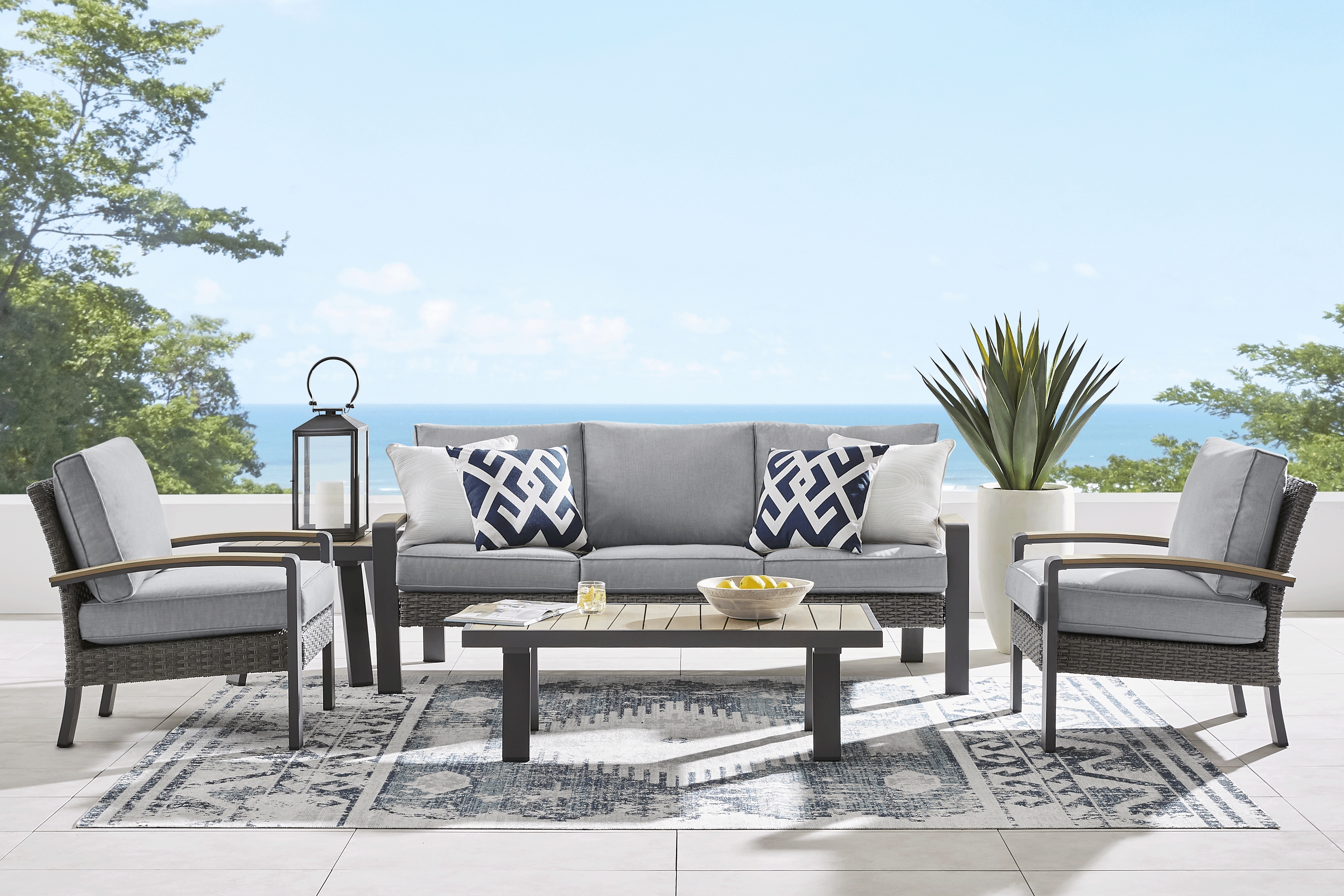 Randolph Gray 5 Pc Outdoor Seating Set - Thumbnail - Image 1