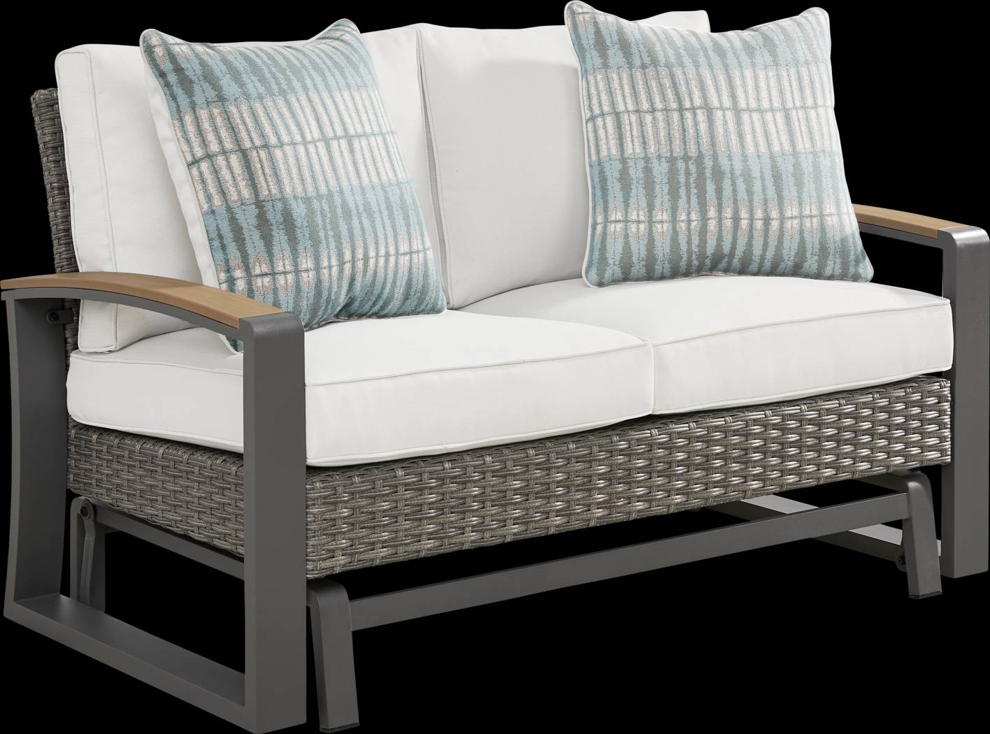 Randolph Gray 4 Pc Outdoor Glider Loveseat Seating Set - Thumbnail - Image 3