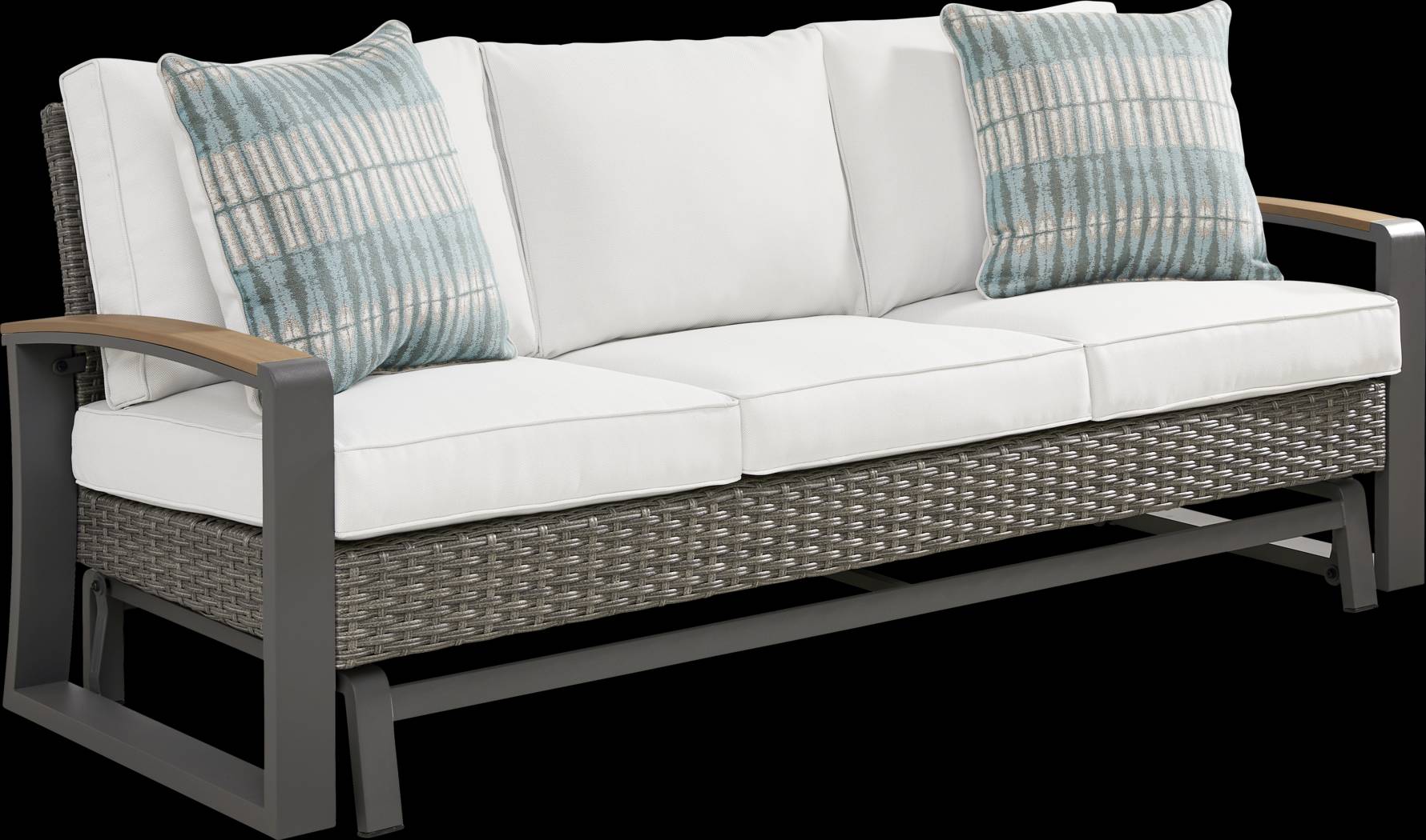 Randolph Gray Outdoor Glider Sofa - Thumbnail - Image 3