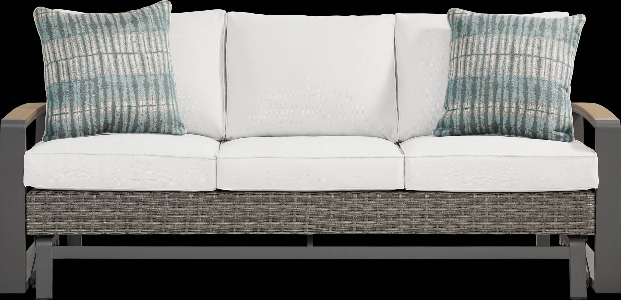 Randolph Gray Outdoor Glider Sofa - Thumbnail - Image 1