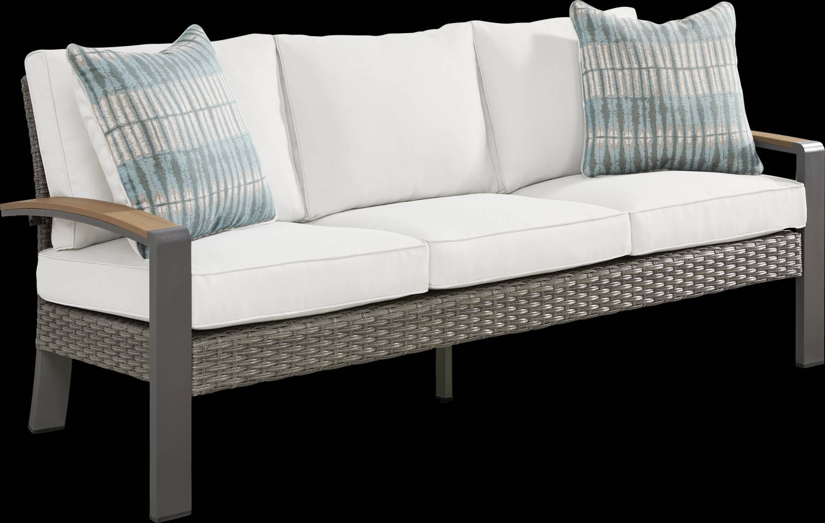 Randolph Gray Outdoor Sofa - Thumbnail - Image 3