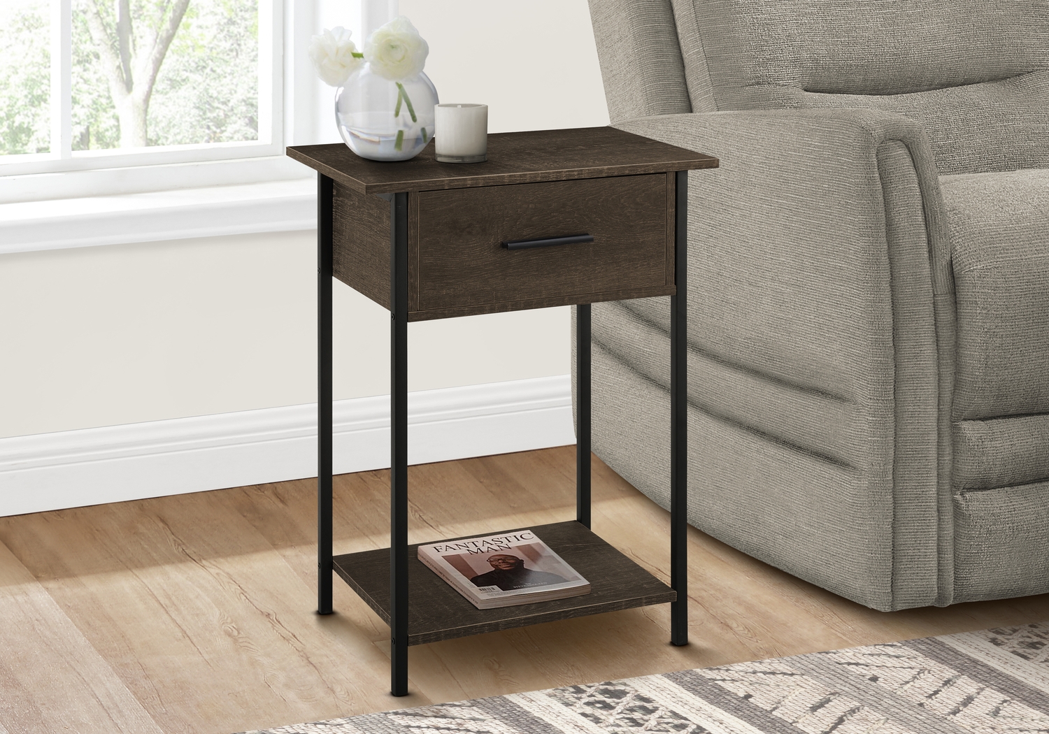 Rankiny Dark Oak End Table - Thumbnail - Image 2