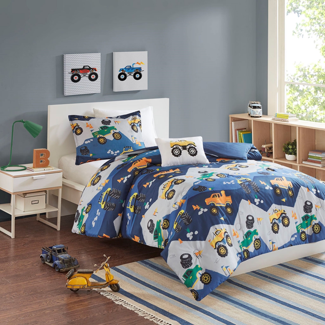Raoul Blue Twin Comforter Set - Thumbnail - Image 2