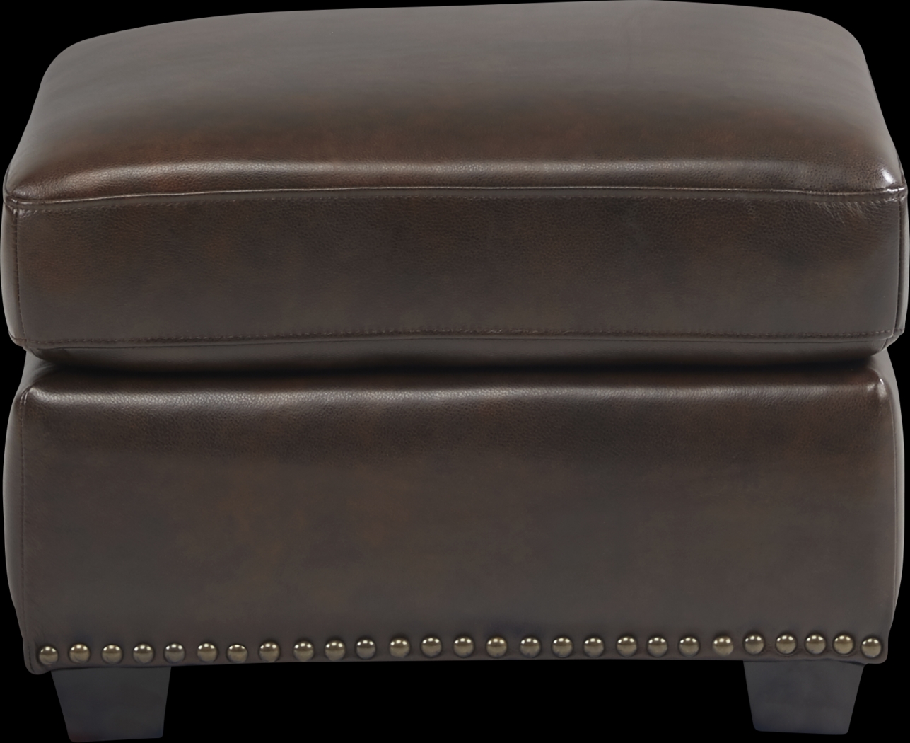 Rapallo Mahogany Leather Ottoman - Thumbnail - Image 2