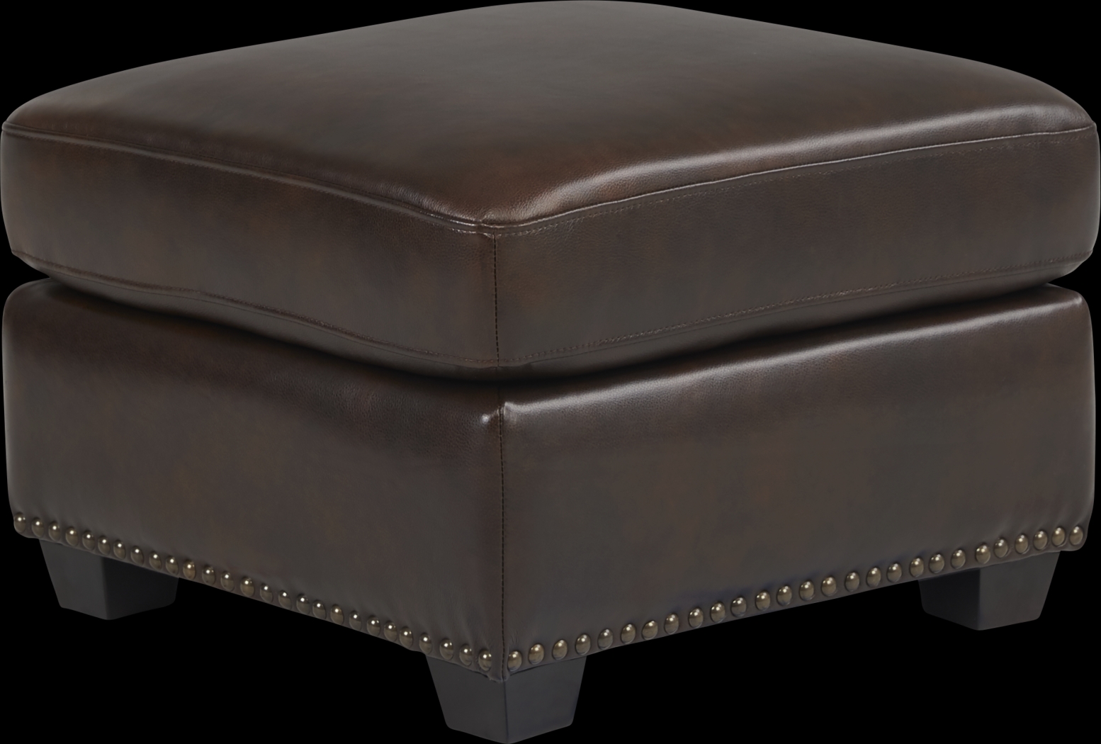 Rapallo Mahogany Leather Ottoman - Thumbnail - Image 1