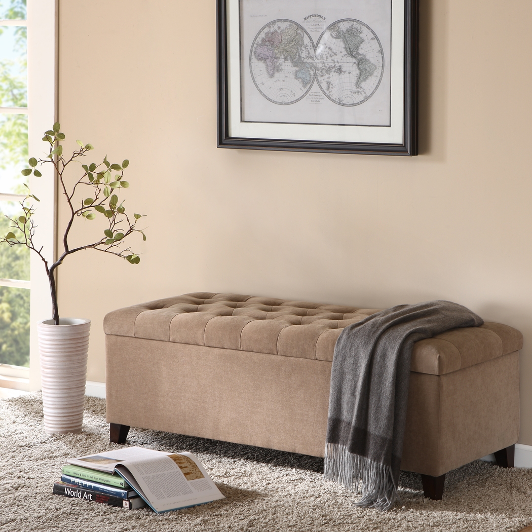 Rapdye Beige Accent Bench - Thumbnail - Image 4