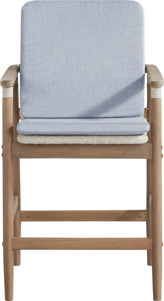 Raphina Gray Outdoor Barstool with Rain Cushions - Thumbnail - Image 3