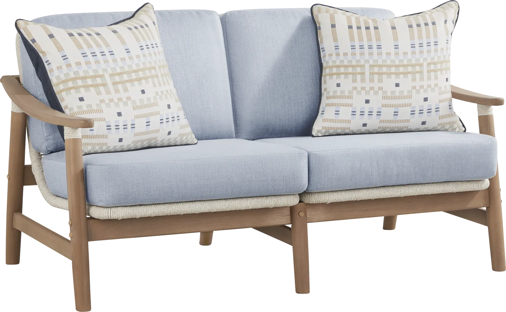 Raphina Gray 4 Pc Outdoor Loveseat Seating Set with Rain Cushions - Thumbnail - Image 3