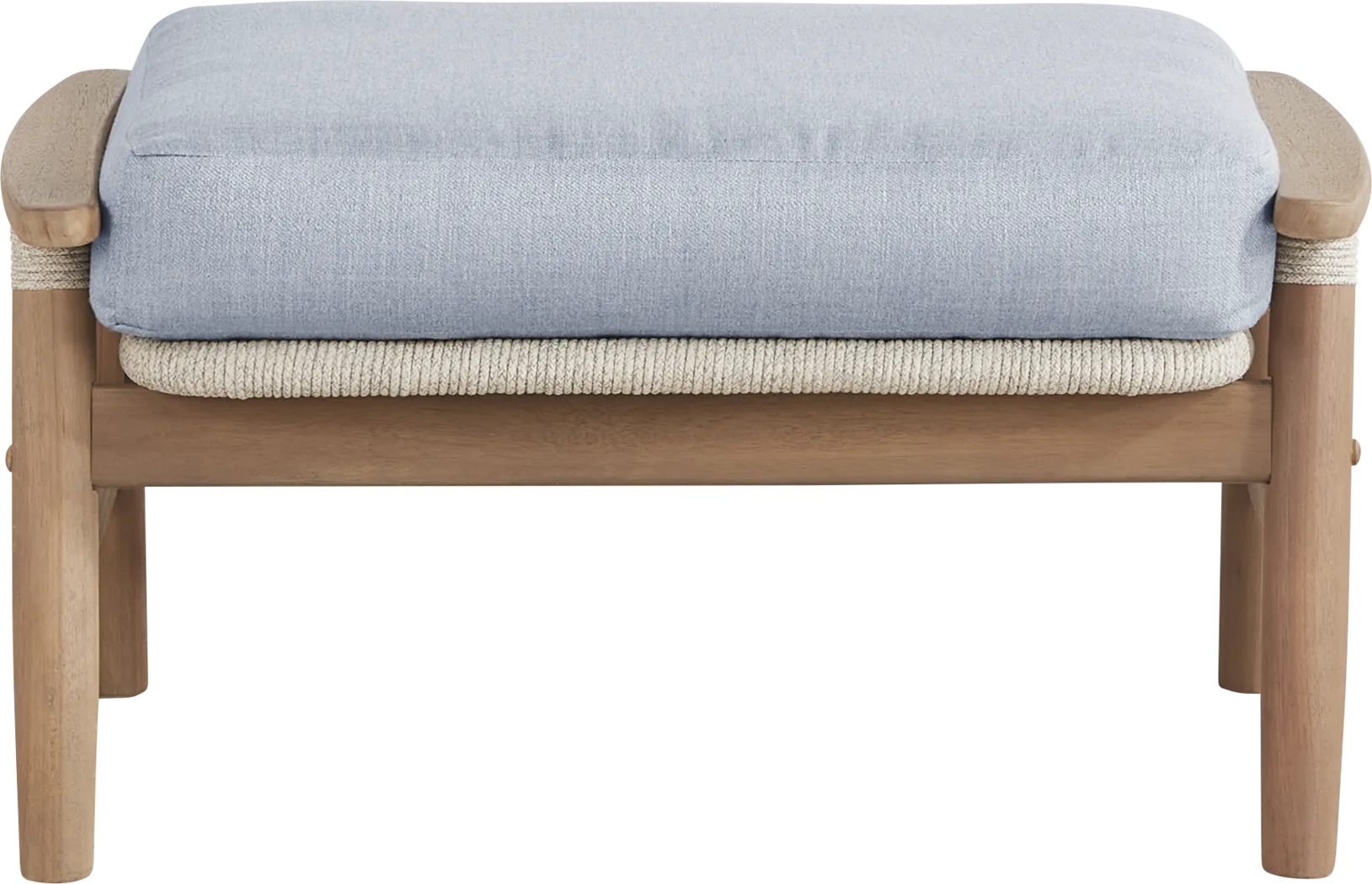 Raphina Gray Outdoor Ottoman with Rain Cushion - Thumbnail - Image 2