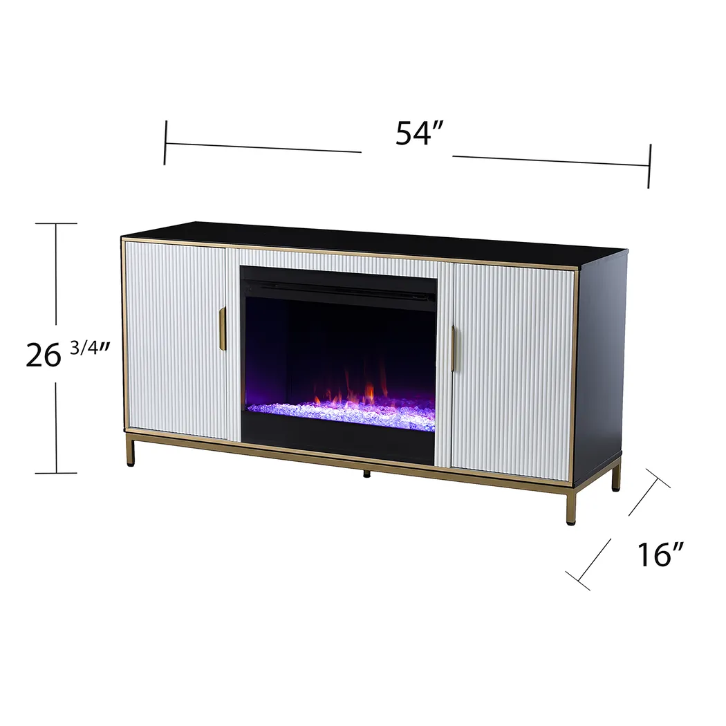 Rascher I White 54 in. Console, With Color Changing Electric Fireplace - Image 10