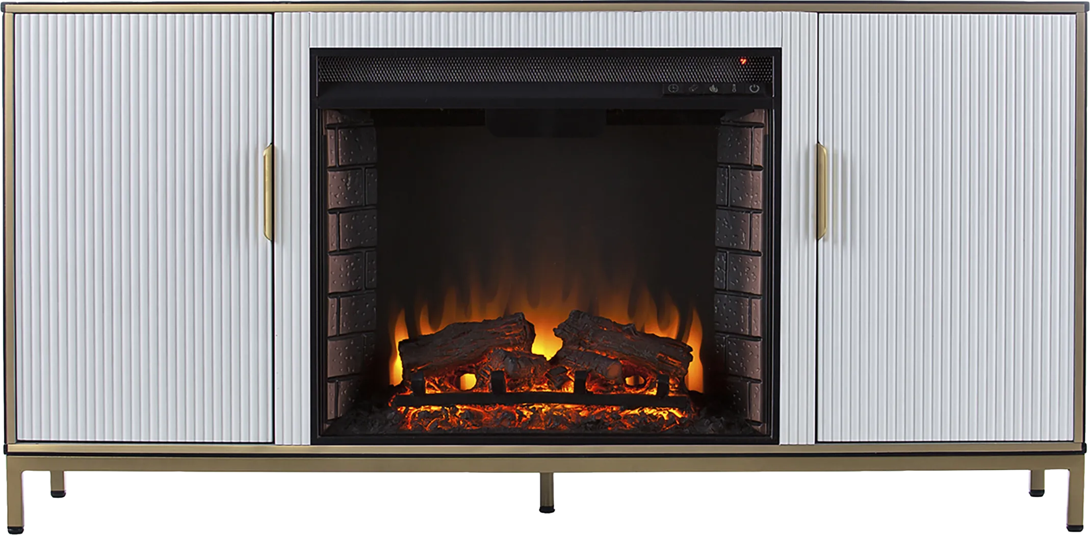 Rascher II White 54 in. Console, With Electric Fireplace - Image 7