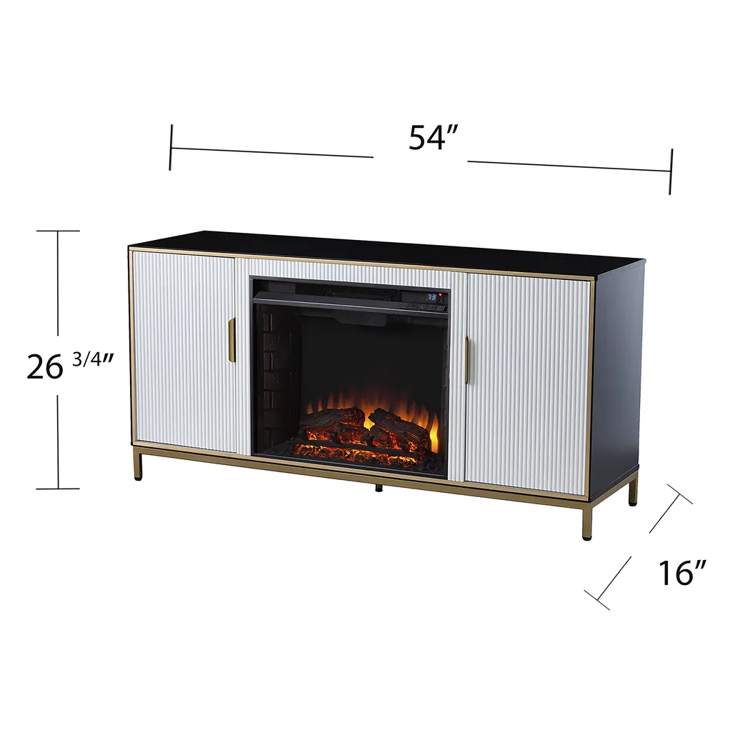 Rascher II White 54 in. Console, With Electric Fireplace - Image 10