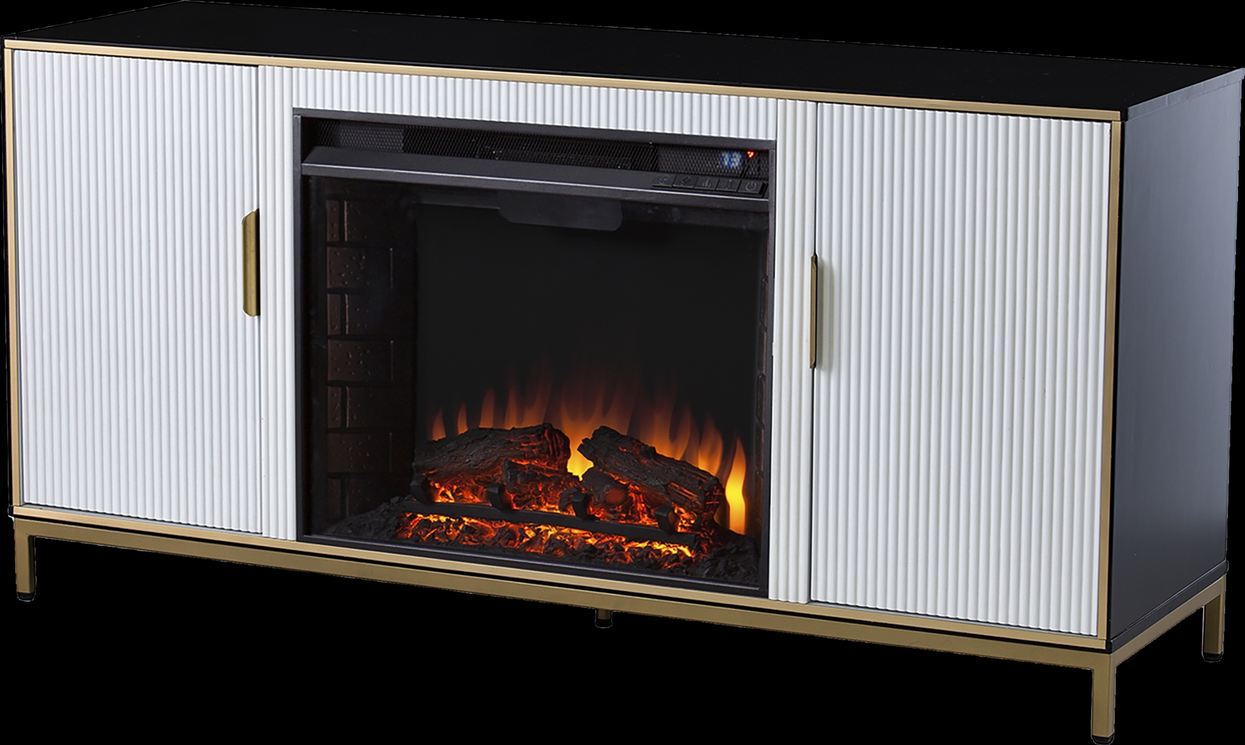 Rascher II White 54 in. Console, With Electric Fireplace - Thumbnail - Image 1