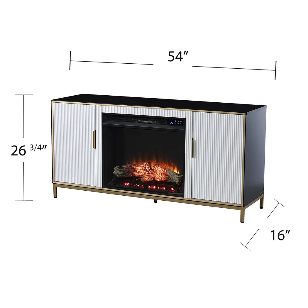 Rascher IV White 54 in. Console, With Touch Panel Electric Fireplace - Image 10