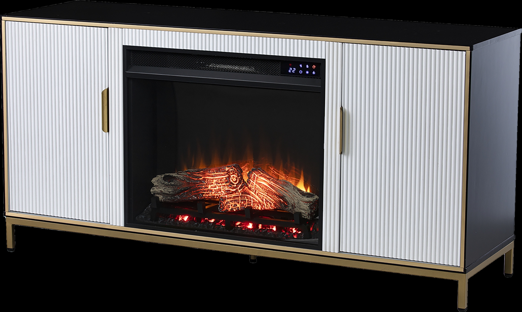 Rascher IV White 54 in. Console, With Touch Panel Electric Fireplace - Thumbnail - Image 1