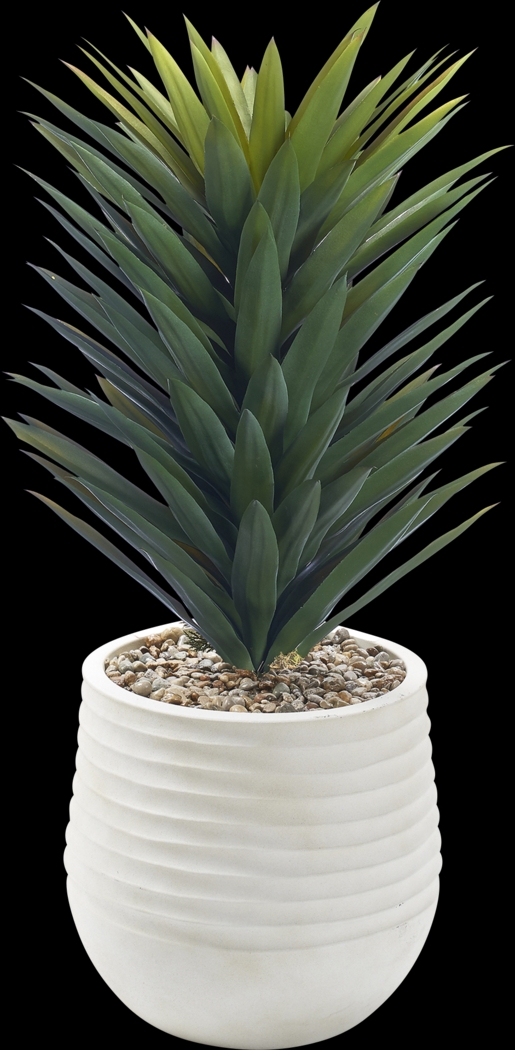 Rassy Green 41 in. UV Artificial Agave Plant in White Planter - Thumbnail - Image 1