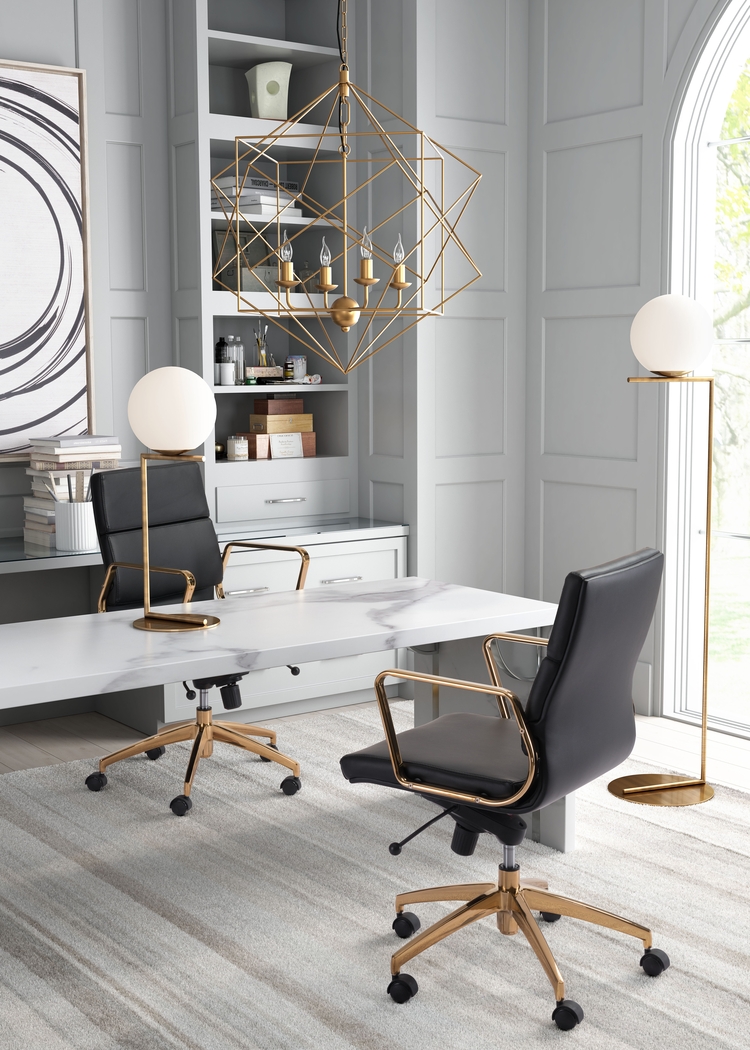 Ravanna Black Desk Chair - Thumbnail - Image 2