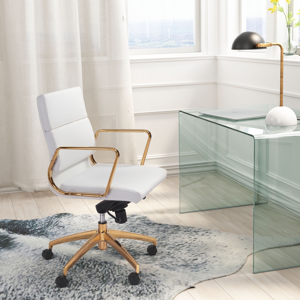 Ravanna White Desk Chair - Thumbnail - Image 2