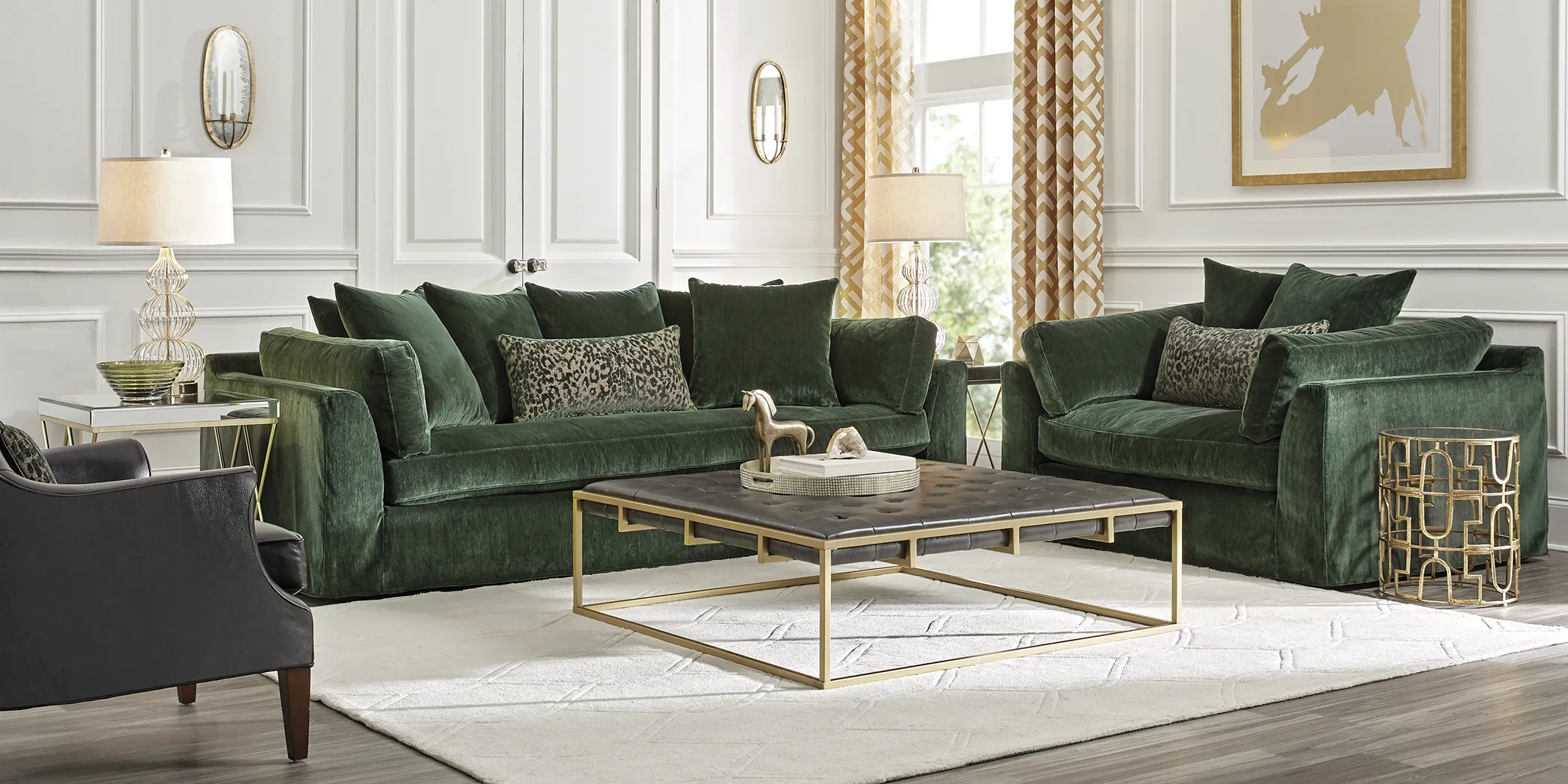 Raven Lane Green 3 Pc Living Room - Thumbnail - Image 1