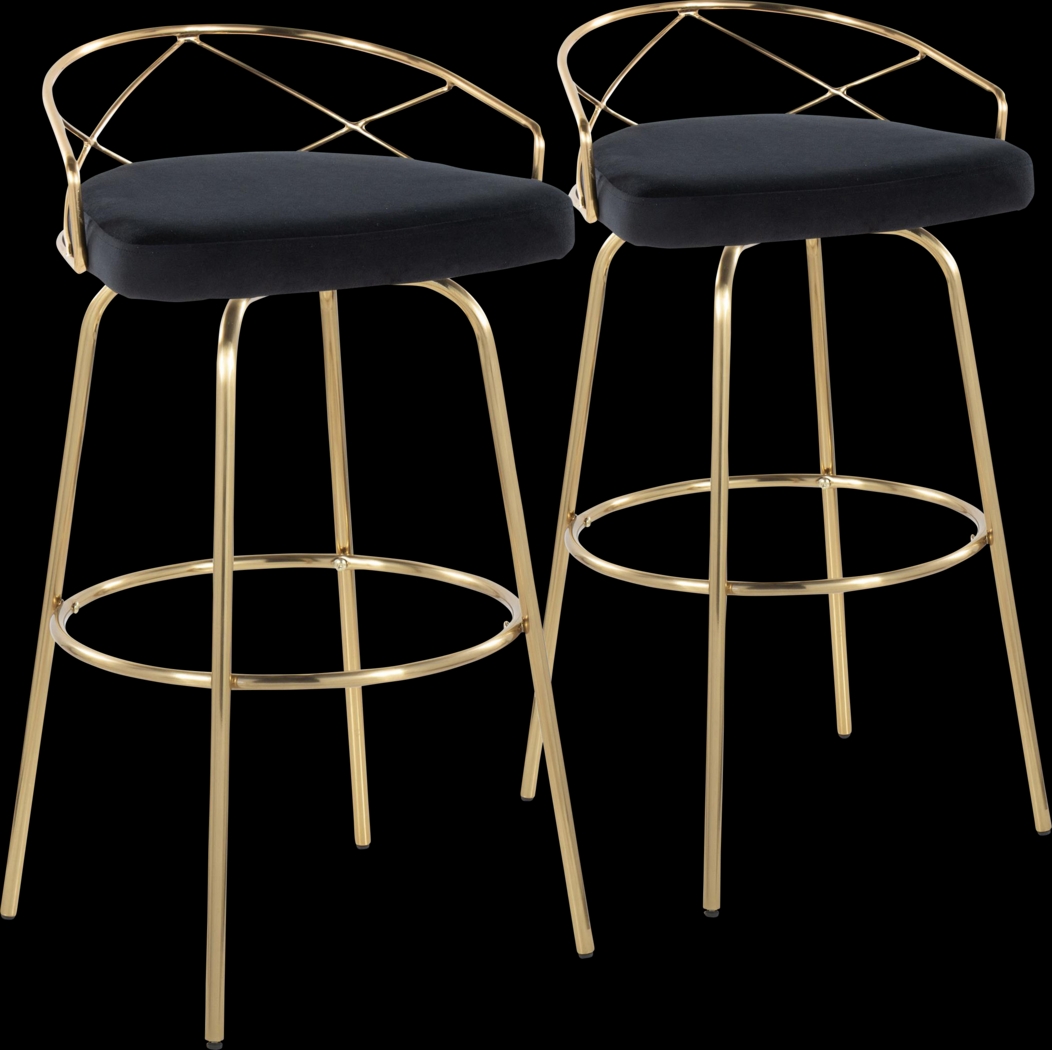 Ravensburg I Black Swivel Barstool, Set of 2 - Thumbnail - Image 1