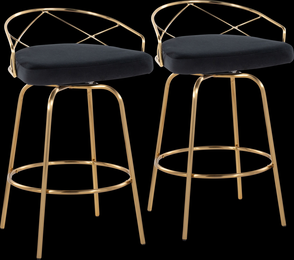 Ravensburg I Black Swivel Counter Height Stool, Set of 2 - Thumbnail - Image 1