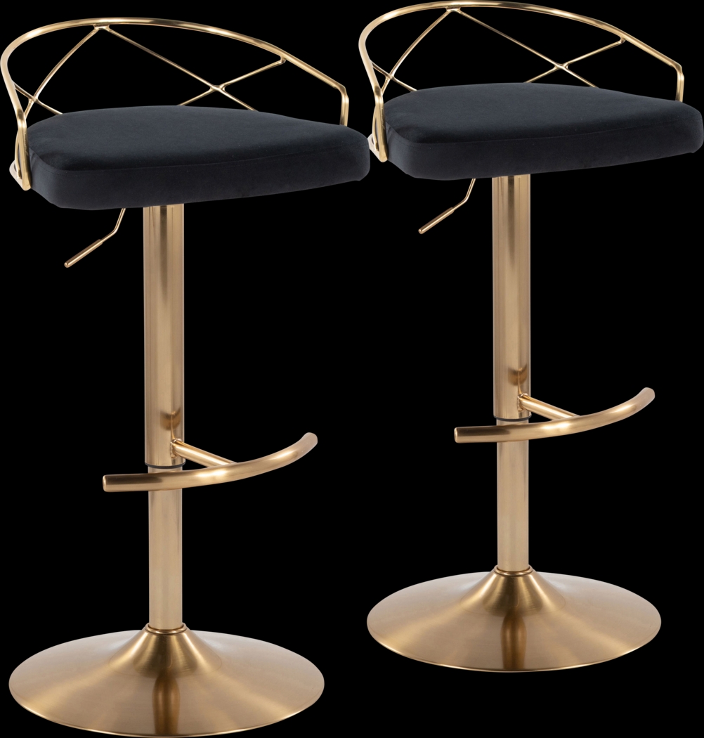Ravensburg II Black Adjustable Barstool, Set of 2 - Thumbnail - Image 1