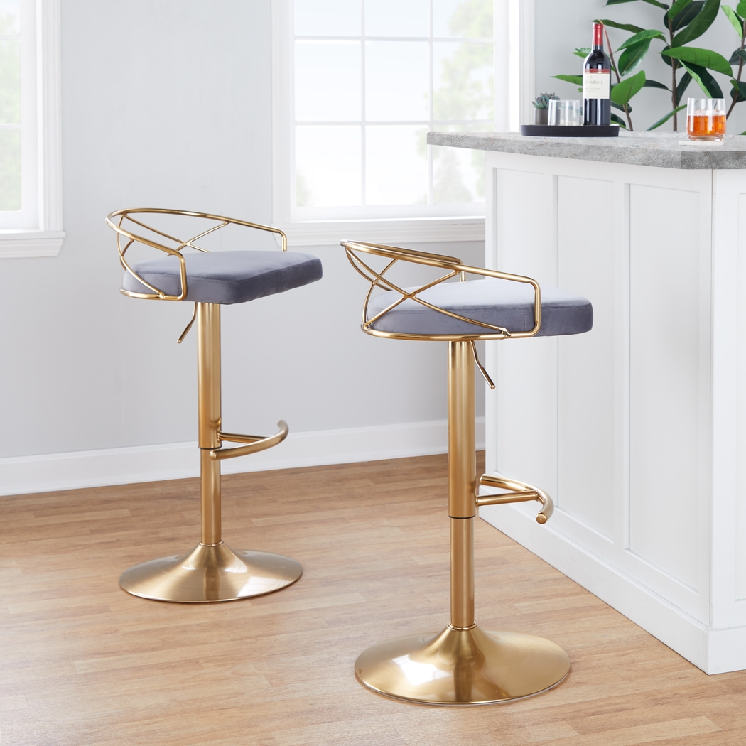 Ravensburg II Gray Adjustable Barstool, Set of 2 - Thumbnail - Image 4