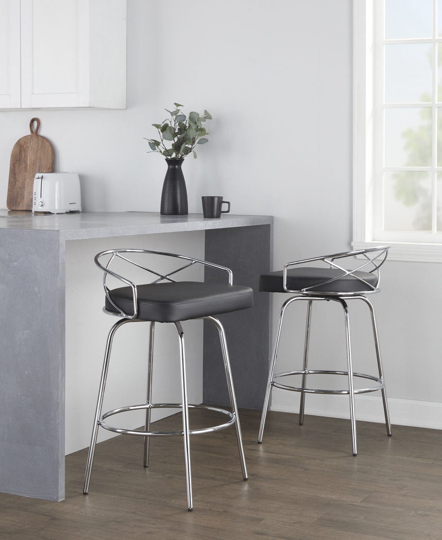 Ravensburg III Black Swivel Counter Height Stool, Set of 2 - Thumbnail - Image 3