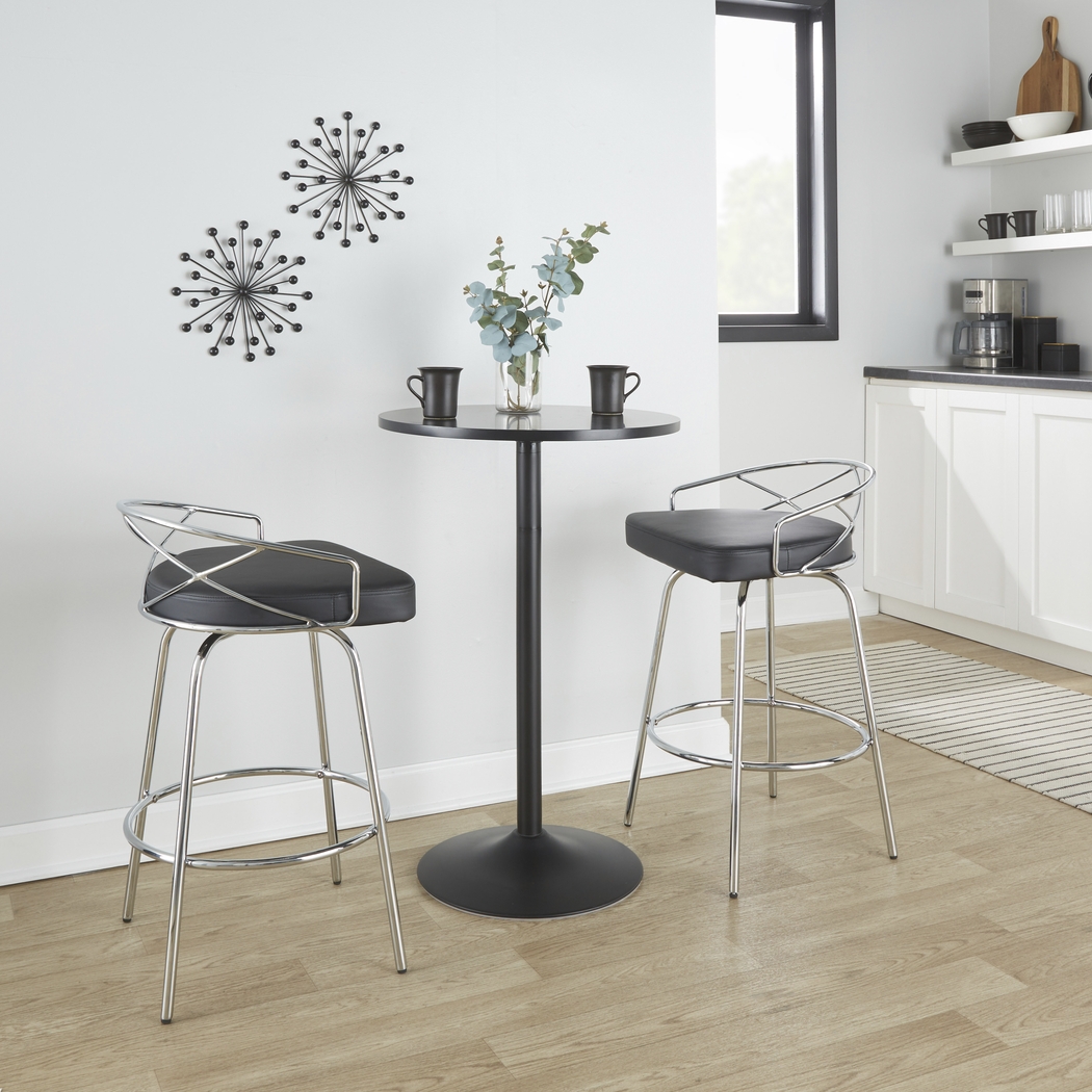 Ravensburg III Black Swivel Counter Height Stool, Set of 2 - Thumbnail - Image 4