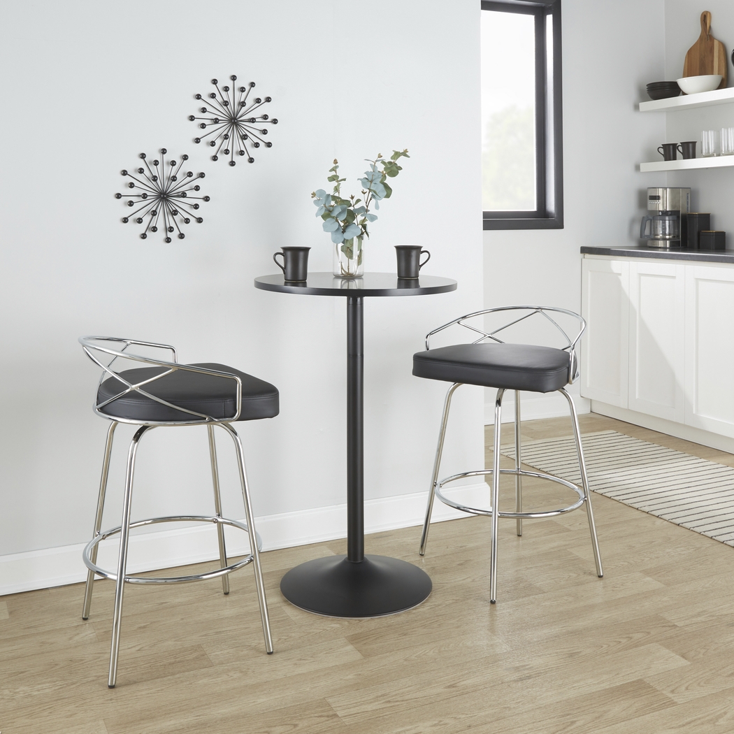 Ravensburg III Black Swivel Counter Height Stool, Set of 2 - Thumbnail - Image 5