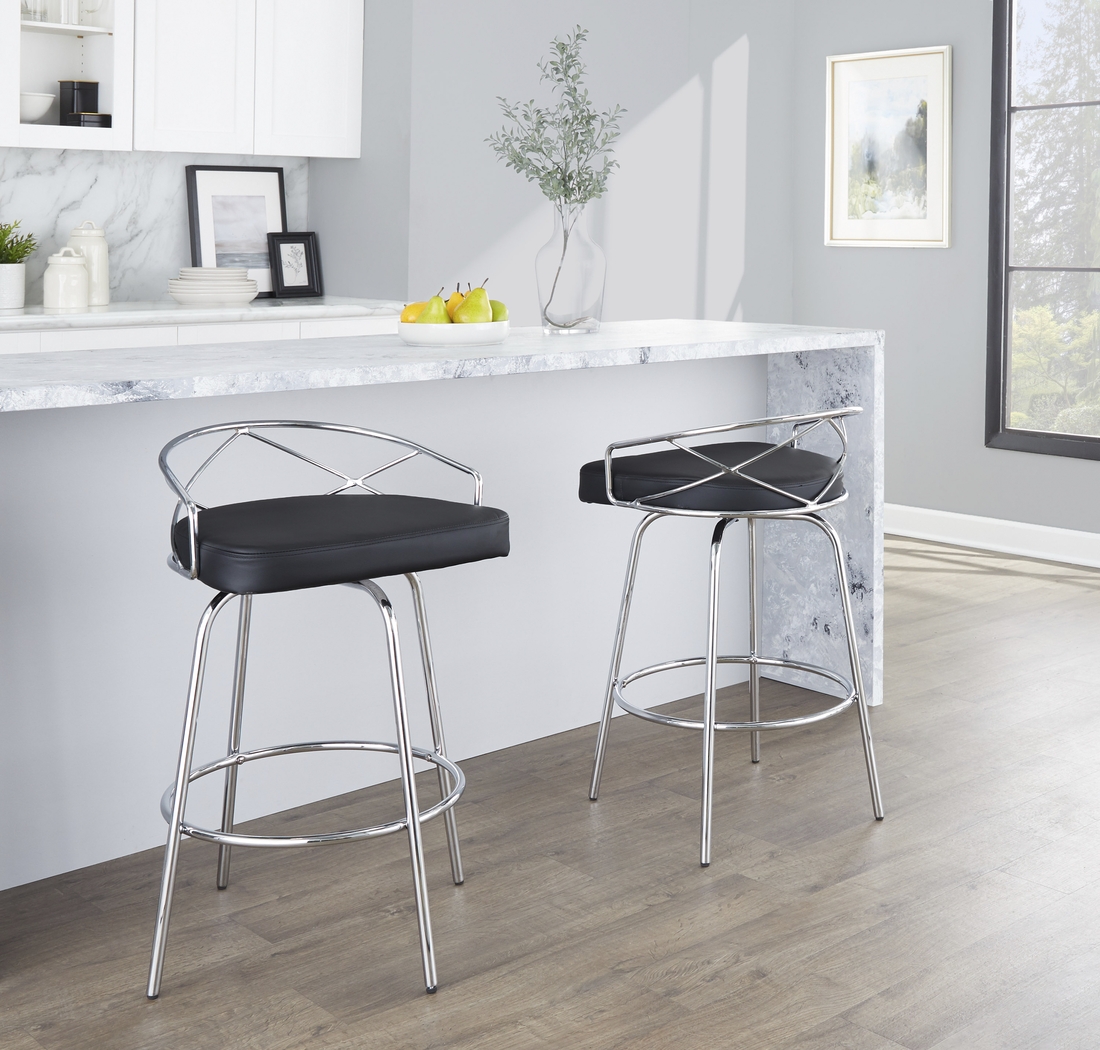 Ravensburg III Black Swivel Counter Height Stool, Set of 2 - Thumbnail - Image 6