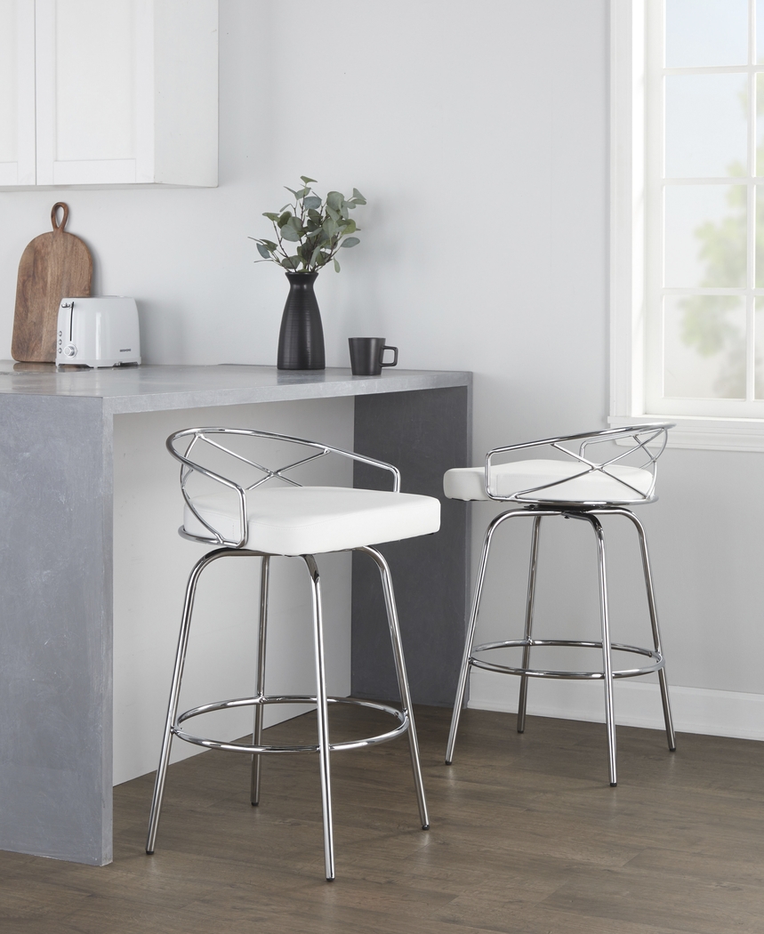 Ravensburg III White Swivel Counter Height Stool, Set of 2 - Thumbnail - Image 5