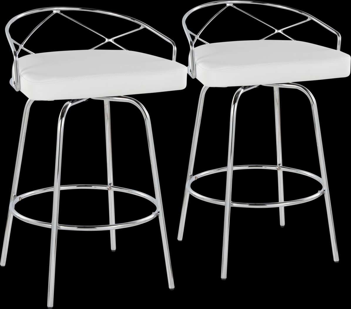 Ravensburg III White Swivel Counter Height Stool, Set of 2 - Thumbnail - Image 1