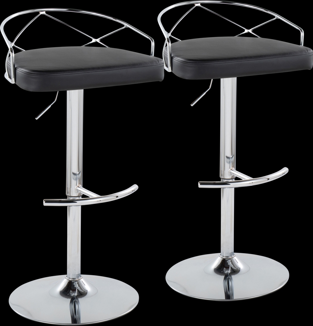 Ravensburg IV Black Adjustable Barstool, Set of 2 - Thumbnail - Image 1