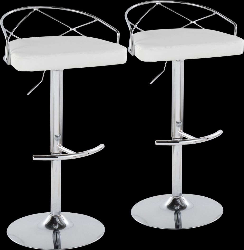 Ravensburg IV White Adjustable Barstool, Set of 2 - Thumbnail - Image 1