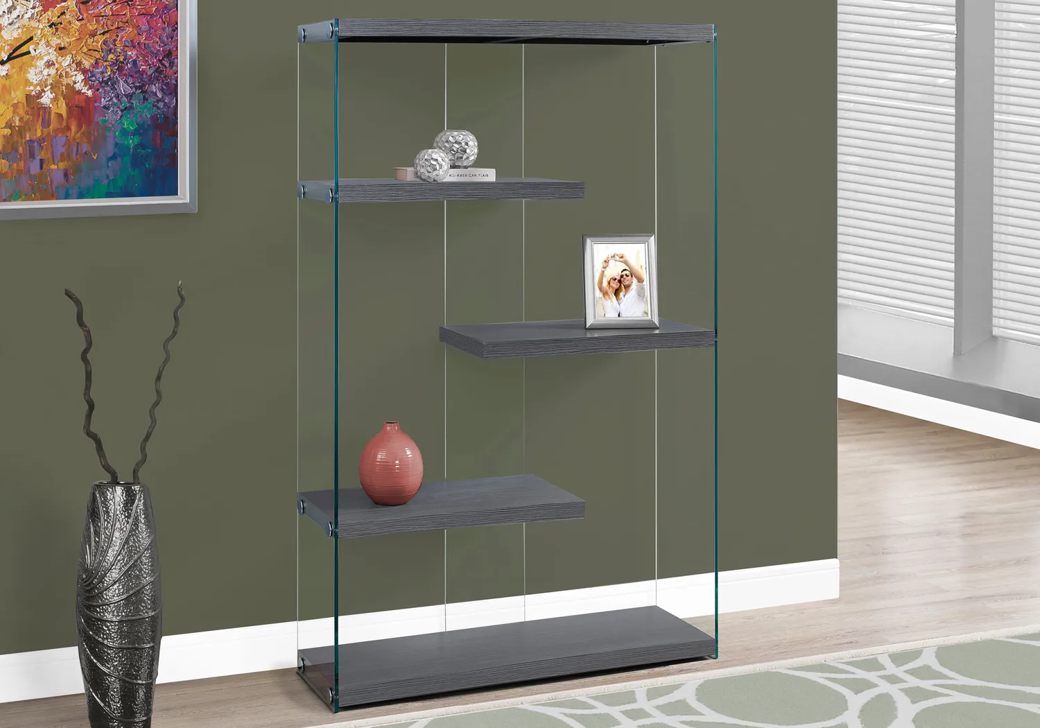 Ravine Charcoal Bookcase - Thumbnail - Image 2
