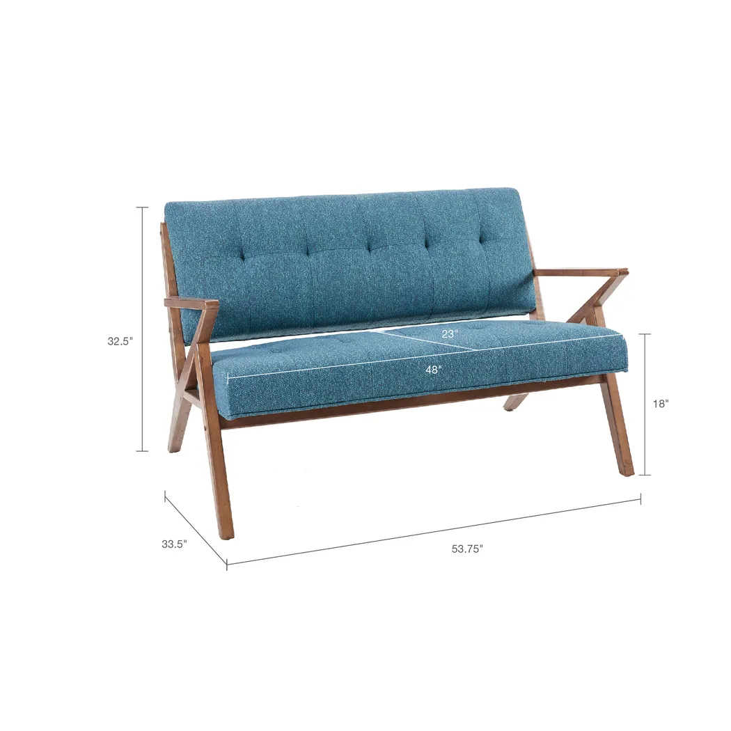 Rawlins Blue Settee - Thumbnail - Image 9