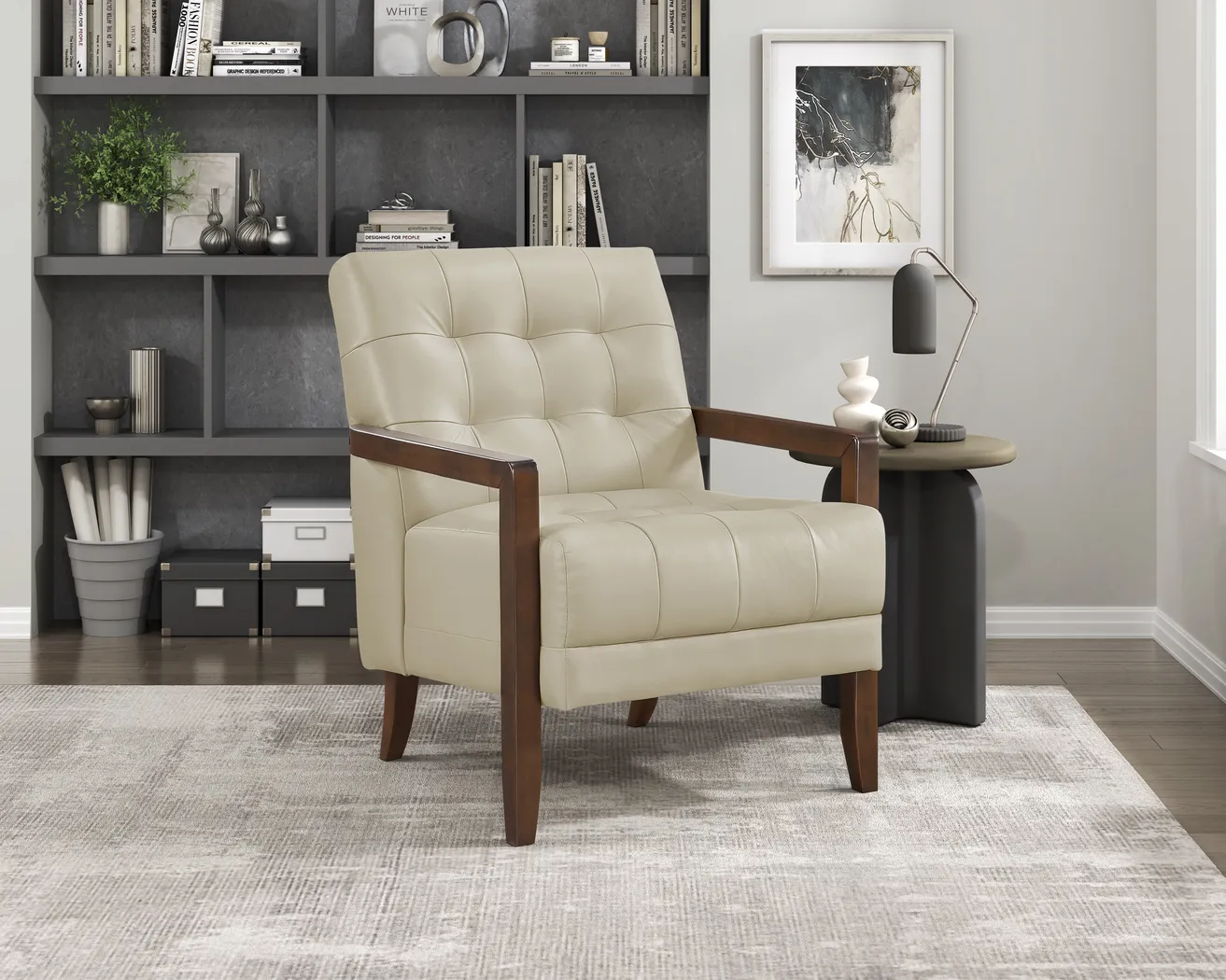Raydn Beige Accent Chair - Thumbnail - Image 2