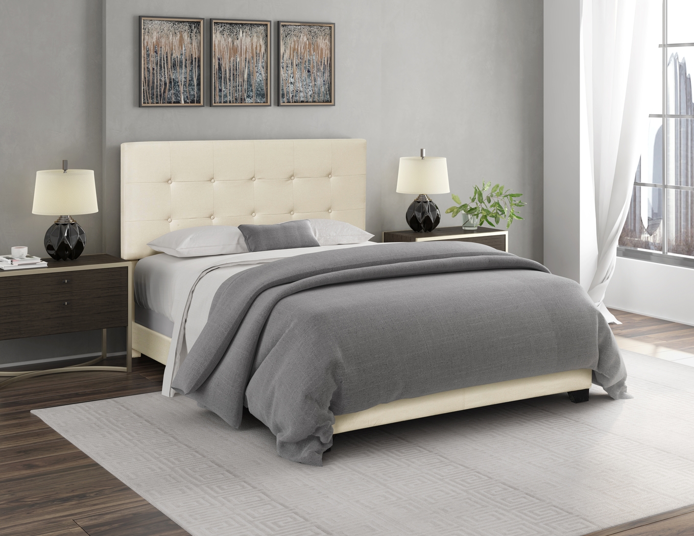 Rayfield Beige Queen Bed - Thumbnail - Image 8