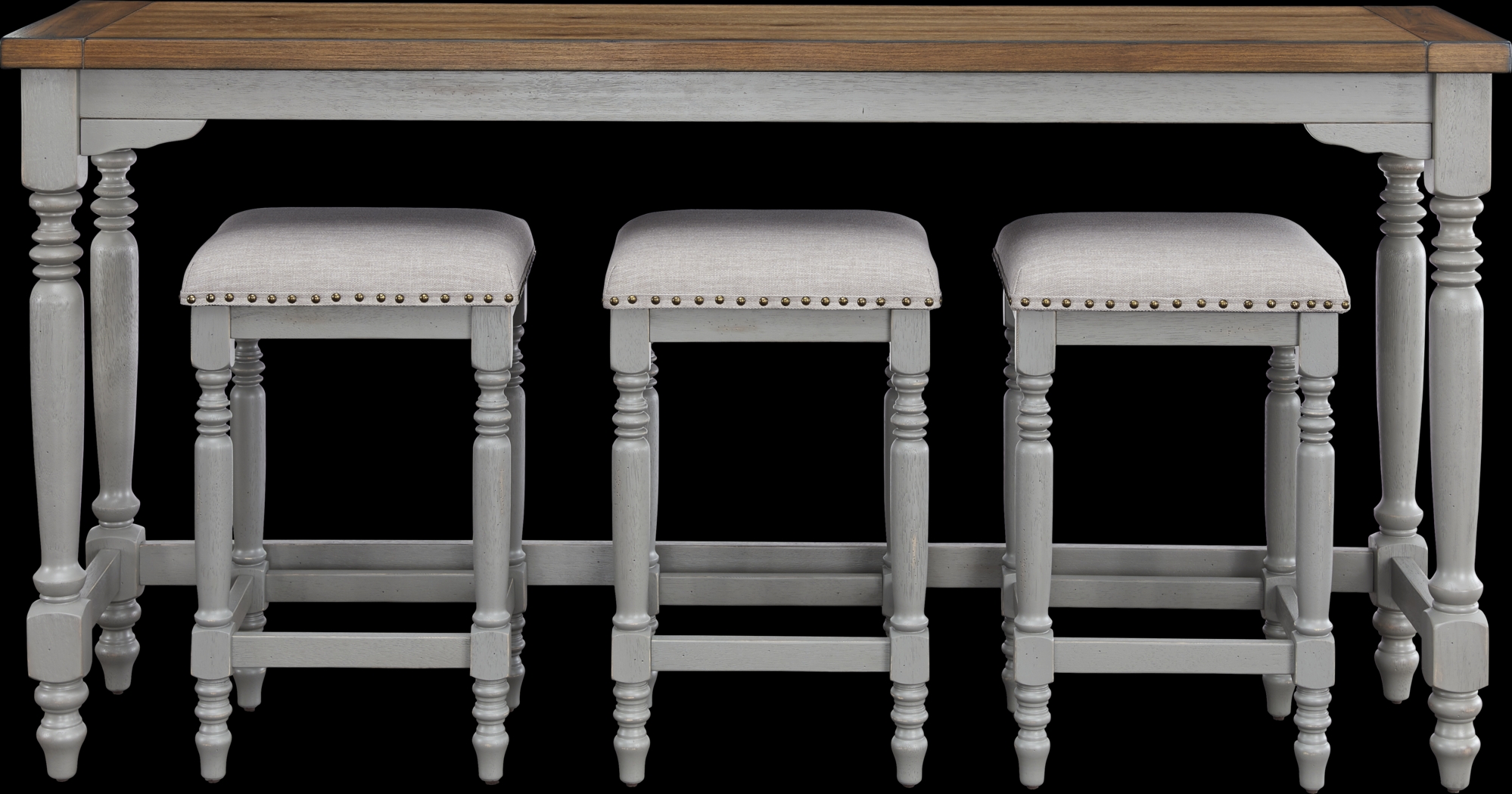 Raylene Gray Counter Height Table with 3 Stools - Thumbnail - Image 2