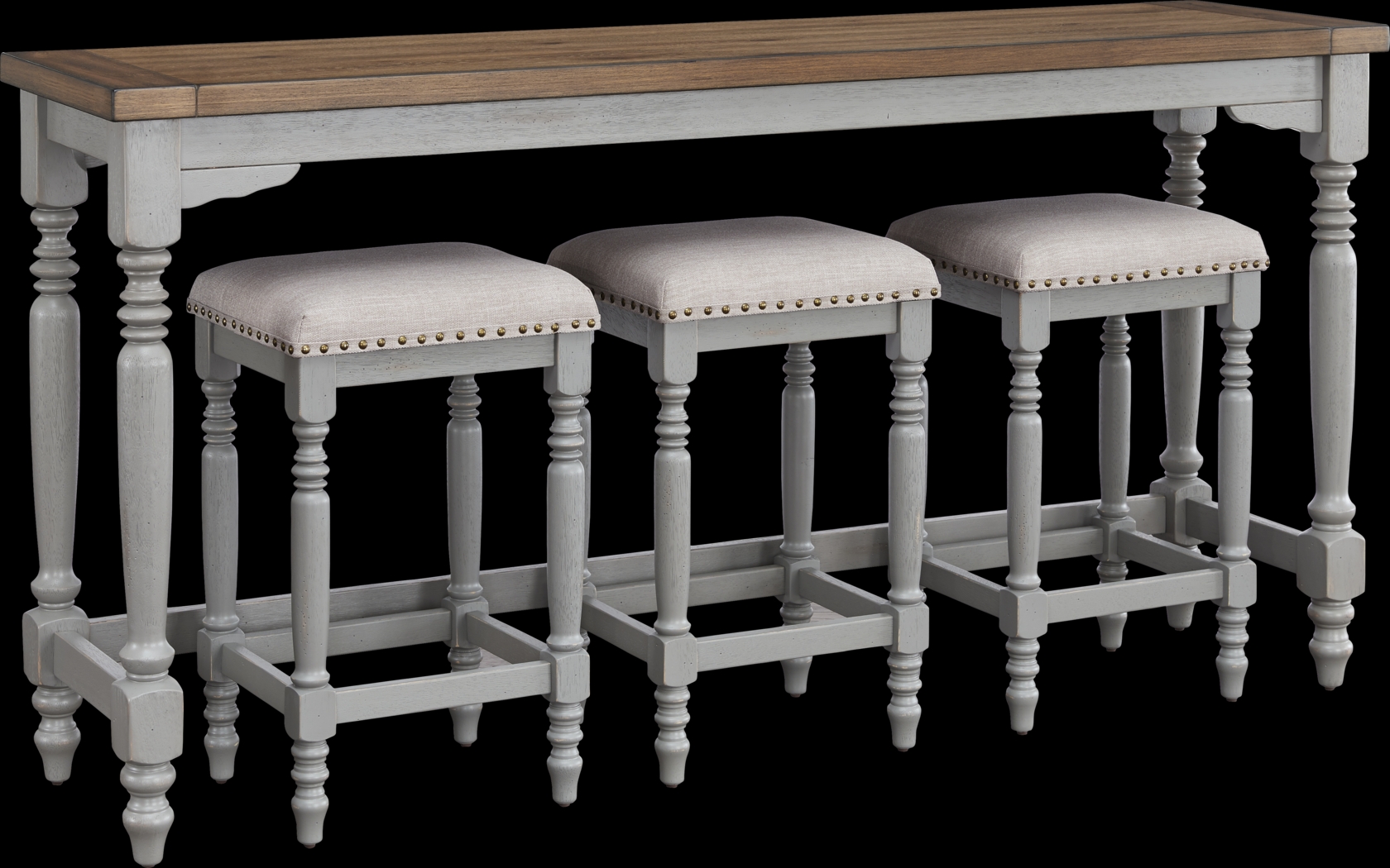 Raylene Gray Counter Height Table with 3 Stools - Thumbnail - Image 1