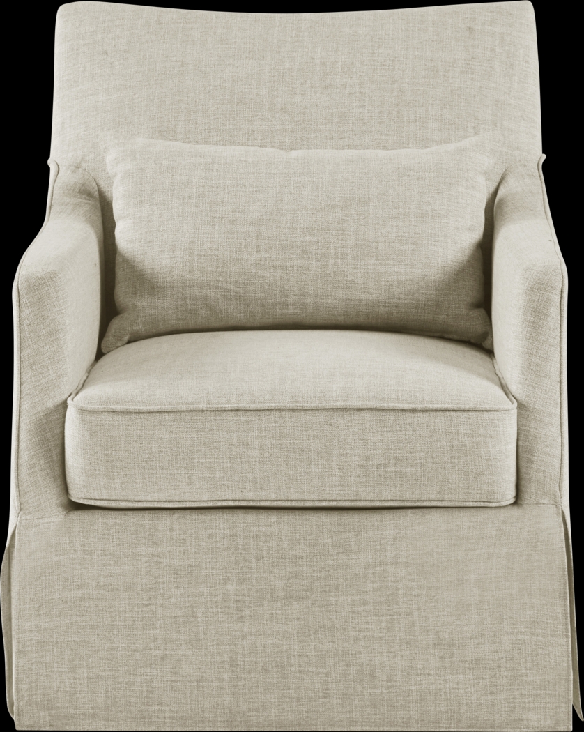 Raynaldo Beige Swivel Accent Chair - Thumbnail - Image 3