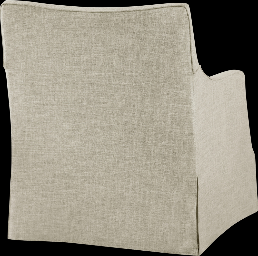 Raynaldo Beige Swivel Accent Chair - Thumbnail - Image 4