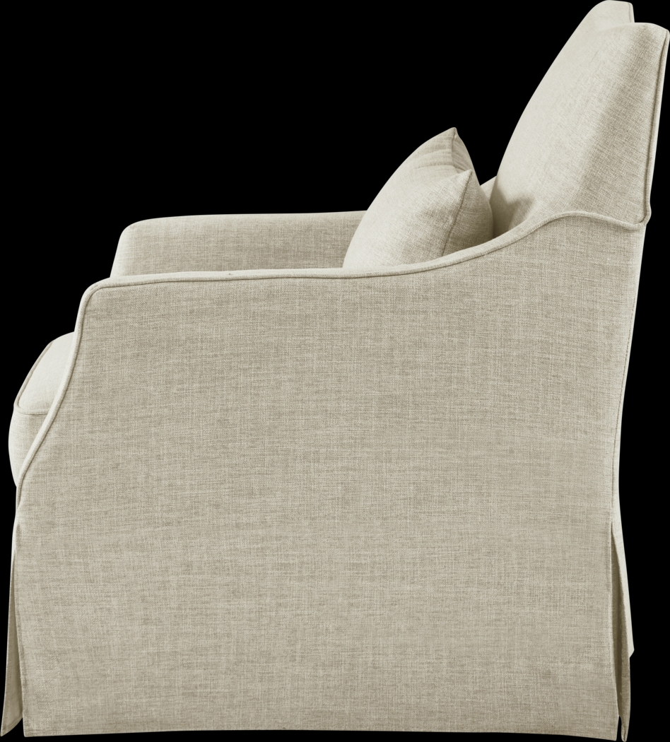 Raynaldo Beige Swivel Accent Chair - Thumbnail - Image 5