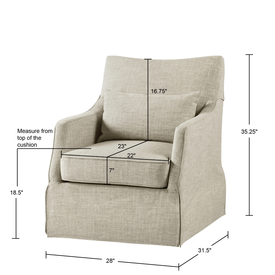 Raynaldo Beige Swivel Accent Chair - Thumbnail - Image 10