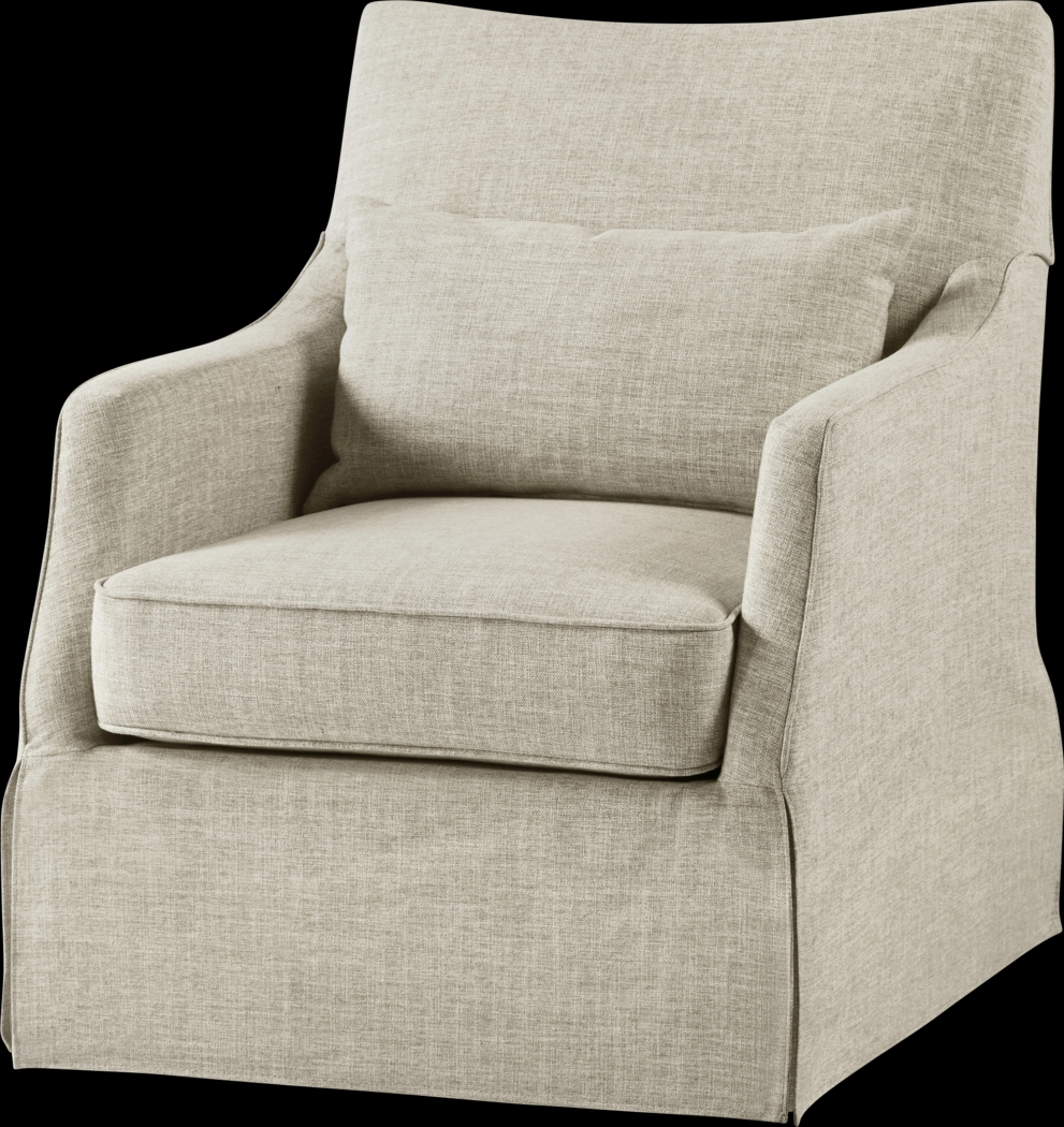 Raynaldo Beige Swivel Accent Chair - Thumbnail - Image 1