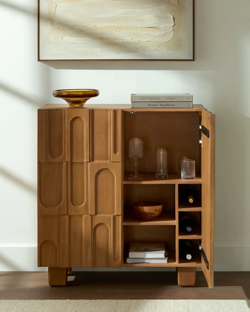 Razin Brown Bar Cabinet - Thumbnail - Image 2
