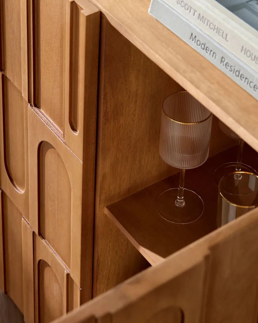 Razin Brown Bar Cabinet - Thumbnail - Image 3